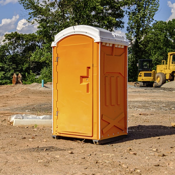 how often are the portable restrooms cleaned and serviced during a rental period in Sybertsville PA